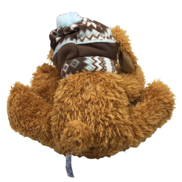 HUGFUN INT'L Dog Plush Stuffed Animal St. Jude Holiday Fluffy Shaggy Hat Scarf - Picture 4 of 8